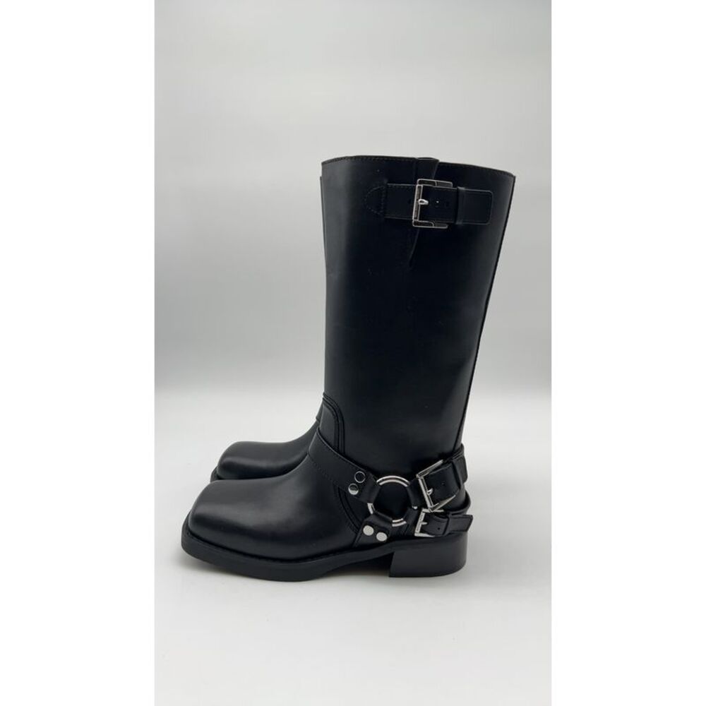 Michael Kors Black Leather Harness Boots